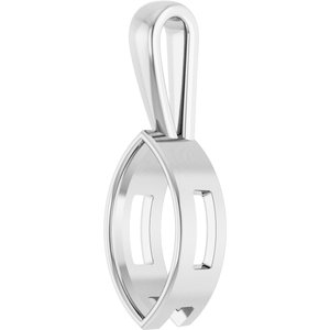 14K White Gold 16x8 mm Marquise Charm/Pendant Mounting – image 4