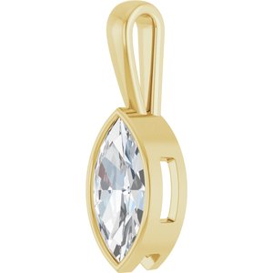 14K Yellow Gold 16x8 mm Marquise Charm/Pendant Mounting – image 3