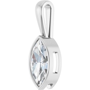14K X1 White Gold 16x8 mm Marquise Charm/Pendant Mounting – image 3
