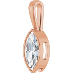 14K Rose Gold 16x8 mm Marquise Charm/Pendant Mounting – image 3