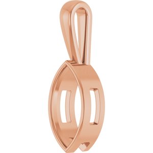 10K Rose Gold 16x8 mm Marquise Charm/Pendant Mounting – image 4