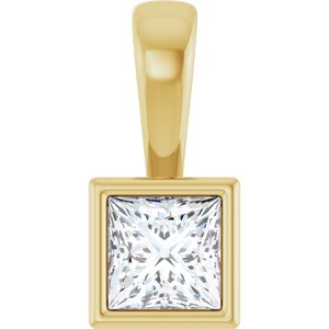 18K Yellow Gold 4x4 mm Square Charm/Pendant Mounting