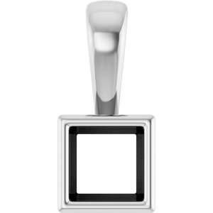 Sterling Silver 4x4 mm Square Charm/Pendant Mounting – image 2