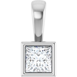 Continuum Sterling Silver 4x4 mm Square Charm/Pendant Mounting