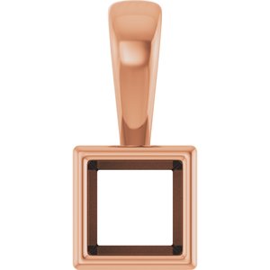 18K Rose Gold 4x4 mm Square Charm/Pendant Mounting – image 2