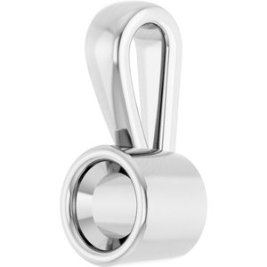 18K Palladium White Gold 3.8 mm Round Charm/Pendant Mounting – image 4