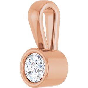 10K Rose Gold 3.8 mm Round Charm/Pendant Mounting – image 3
