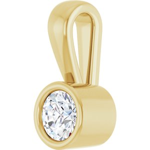14K Yellow Gold 3.8 mm Round Charm/Pendant Mounting – image 3