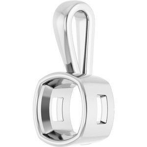 10K X1 White Gold 8x8 mm Cushion Charm/Pendant Mounting – image 4