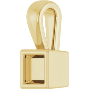 18K Yellow Gold 3x3 mm Square Charm/Pendant Mounting – image 4