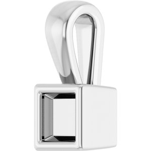 Platinum 3x3 mm Square Charm/Pendant Mounting – image 4