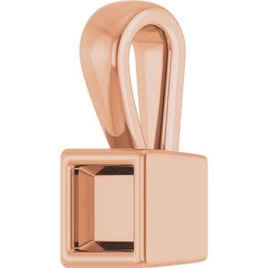 14K Rose Gold 3x3 mm Square Charm/Pendant Mounting – image 4