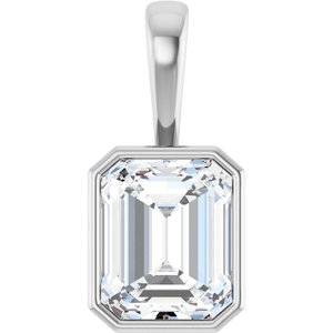 10K X1 White Gold 11x9 mm Emerald Charm/Pendant Mounting