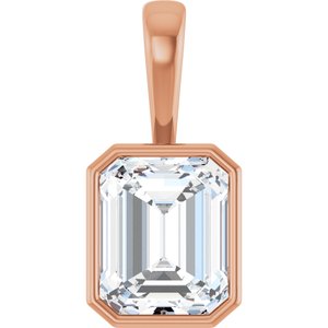 10K Rose Gold 11x9 mm Emerald Charm/Pendant Mounting