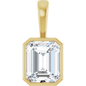 14K Yellow Gold 11x9 mm Emerald Charm/Pendant Mounting