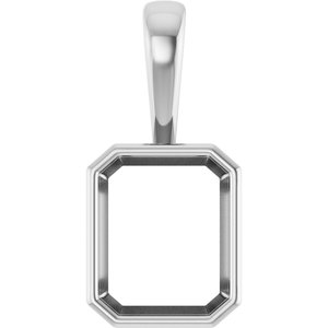 Continuum Sterling Silver 11x9 mm Emerald Charm/Pendant Mounting – image 2