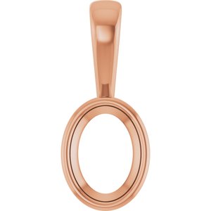 10K Rose Gold 7.5x5.5 mm Oval Charm/Pendant Mounting – image 2