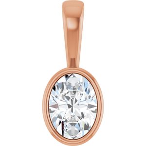 18K Rose Gold 7.5x5.5 mm Oval Charm/Pendant Mounting