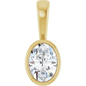 10K Yellow Gold 7.5x5.5 mm Oval Charm/Pendant Mounting