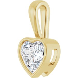 14K Yellow Gold 9x9 mm Heart Charm/Pendant Mounting – image 3