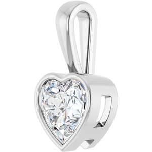 14K X1 White Gold 9x9 mm Heart Charm/Pendant Mounting – image 3