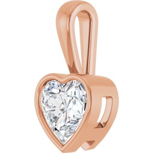 18K Rose Gold 9x9 mm Heart Charm/Pendant Mounting – image 3
