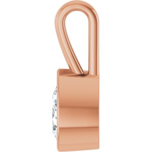 18K Rose Gold 8x5 mm Pear Charm/Pendant Mounting – image 5