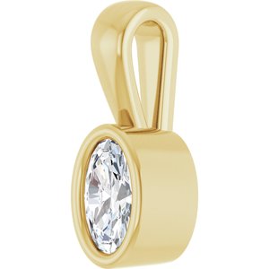 14K Yellow Gold 5x3 mm Oval Charm/Pendant Mounting – image 3