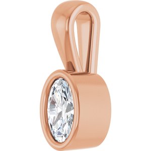 10K Rose Gold 5x3 mm Oval Charm/Pendant Mounting – image 3