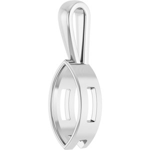 18K Palladium White Gold 15x7 mm Marquise Charm/Pendant Mounting – image 4
