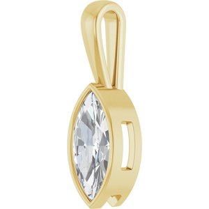 18K Yellow Gold 15x7 mm Marquise Charm/Pendant Mounting – image 3