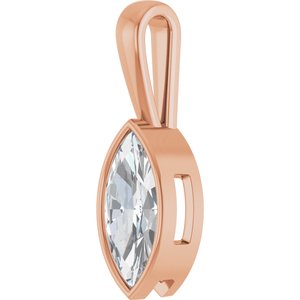 10K Rose Gold 15x7 mm Marquise Charm/Pendant Mounting – image 3