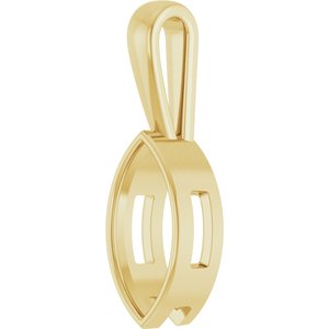 18K Yellow Gold 15x7 mm Marquise Charm/Pendant Mounting – image 4
