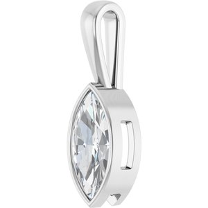 18K Palladium White Gold 15x7 mm Marquise Charm/Pendant Mounting – image 3