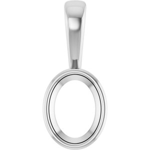 14K X1 White Gold 8x6 mm Oval Charm/Pendant Mounting – image 2