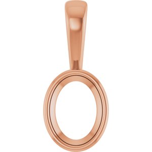 18K Rose Gold 8x6 mm Oval Charm/Pendant Mounting – image 2