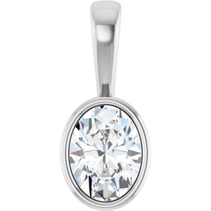 10K White Gold 8x6 mm Oval Charm/Pendant Mounting