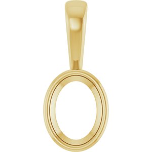 18K Yellow Gold 8x6 mm Oval Charm/Pendant Mounting – image 2