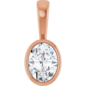 18K Rose Gold 8x6 mm Oval Charm/Pendant Mounting