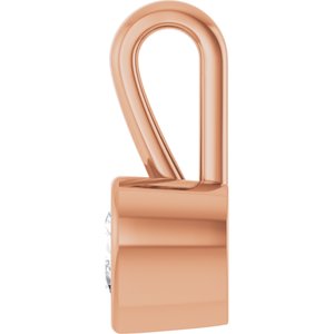 18K Rose Gold 5x5 mm Heart Charm/Pendant Mounting – image 5