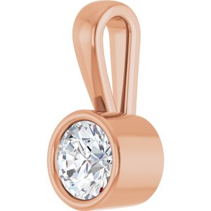 10K Rose Gold 5.5 mm Round Charm/Pendant Mounting – image 3