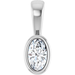 Platinum 5x3 mm Oval Charm/Pendant Mounting