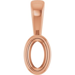 18K Rose Gold 5x3 mm Oval Charm/Pendant Mounting – image 2