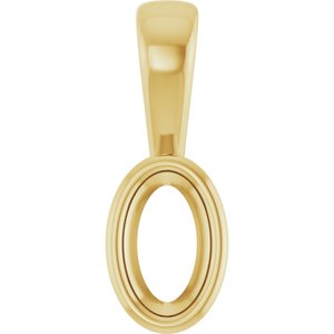 18K Yellow Gold 5x3 mm Oval Charm/Pendant Mounting – image 2