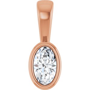 14K Rose Gold 5x3 mm Oval Charm/Pendant Mounting