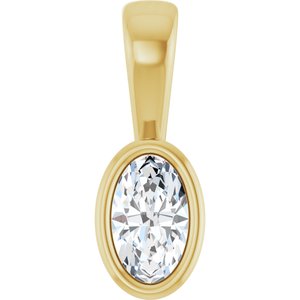 14K Yellow Gold 5x3 mm Oval Charm/Pendant Mounting