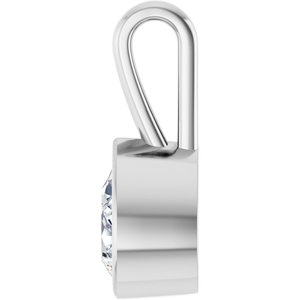 10K White Gold 8x6 mm Pear Charm/Pendant Mounting – image 5