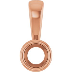 14K Rose Gold 3.5 mm Round Charm/Pendant Mounting – image 2
