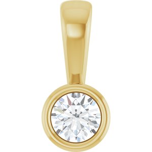 10K Yellow Gold 3.5 mm Round Charm/Pendant Mounting