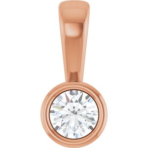 18K Rose Gold 3.5 mm Round Charm/Pendant Mounting
